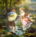 147 Jahrhundert - 1-lagig / Wellenrand - 15.5x16cm